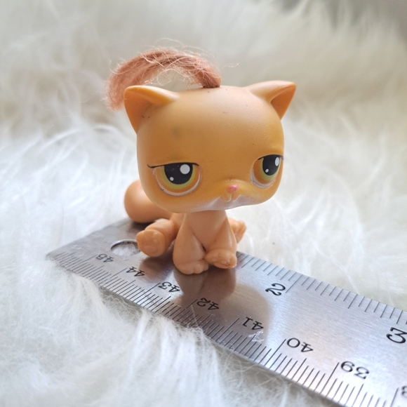 Littlest Pet Shop | cute Yellow Cat with hair #78 - Picture 8 of 8